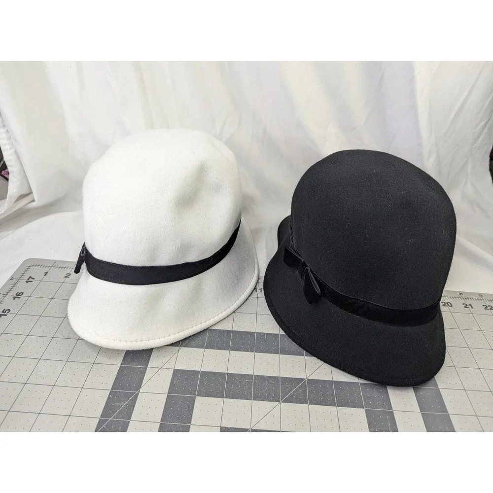 Gymboree Dressed Up Girls Hat Black White Lot Size M‎